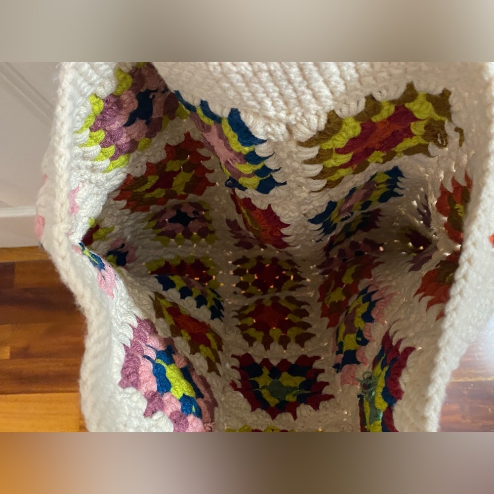 NATURAL LIFE Multicolor Granny Square Crochet Tote Bag - Picture 2 of 4